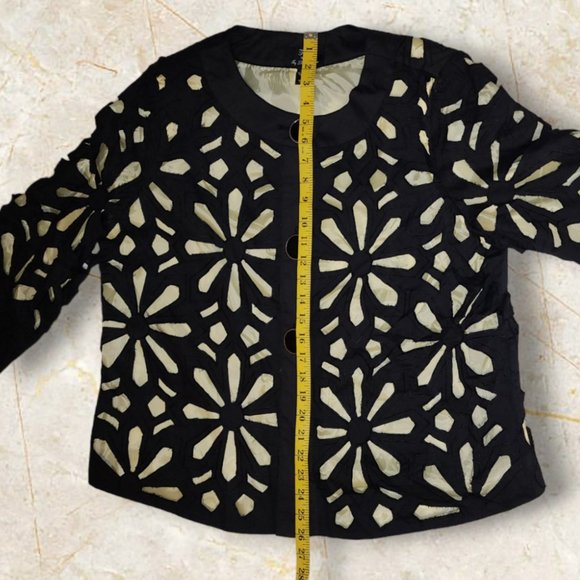 Trenz By Theresa Renz 1X Jacket Black And Yellow Green Cutout - Picture 5 of 7